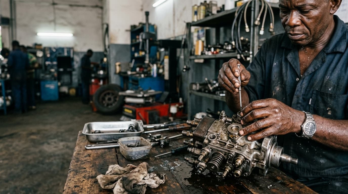 Atelier SEF SARL en intervention sur une pompe d’injection diesel